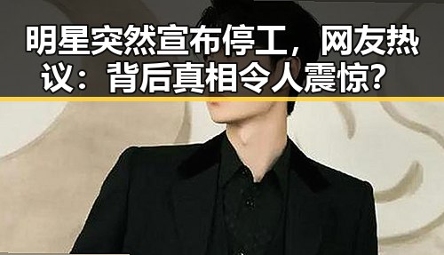 明星突然宣布停工，网友热议：背后真相令人震惊？